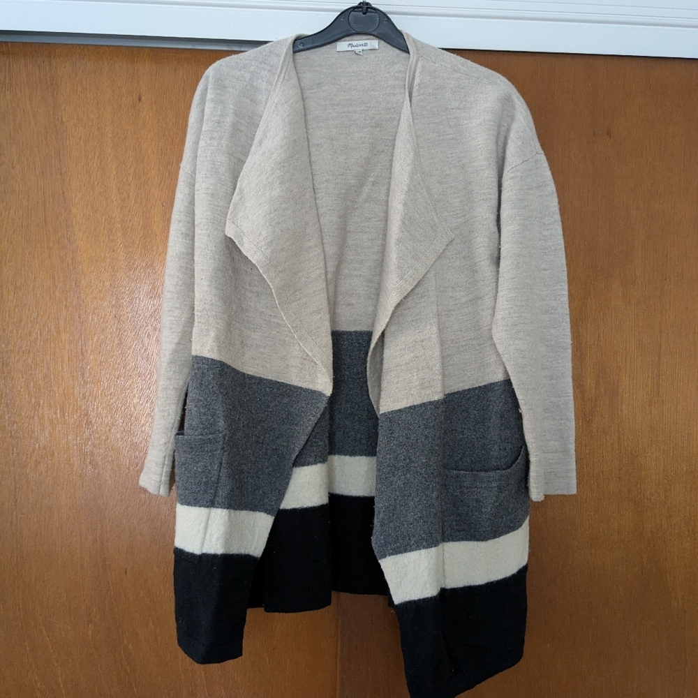 Madewell women's open front grey cardigan